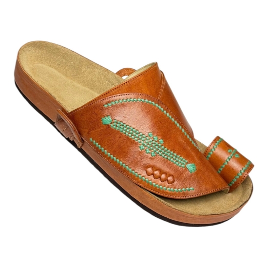 Picture of Saudi-made genuine leather shoes featuring orthopedic footbeds