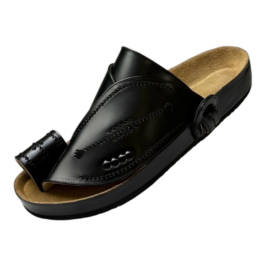 Picture of Saudi-made genuine leather shoes featuring orthopedic footbeds